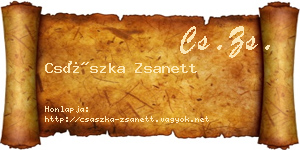 Császka Zsanett névjegykártya