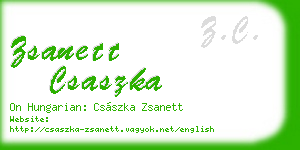 zsanett csaszka business card